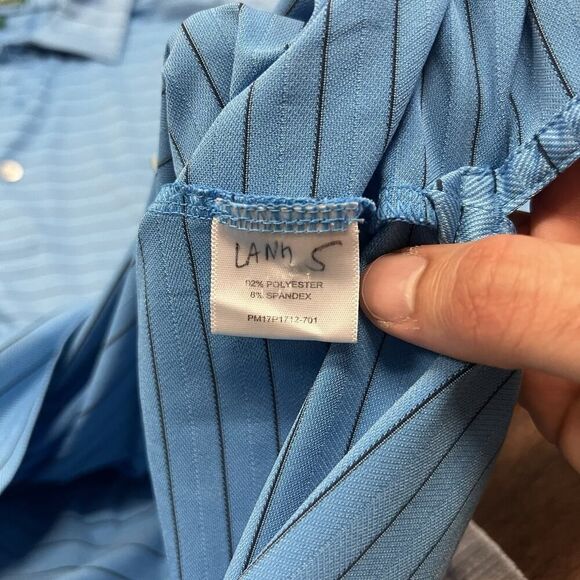 Masters Peter Millar Polo Shirt Mens XL Blue Striped Golf Tech Performance READ - Picture 4 of 9